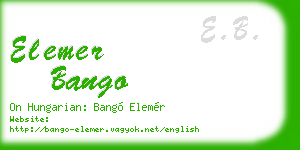 elemer bango business card
